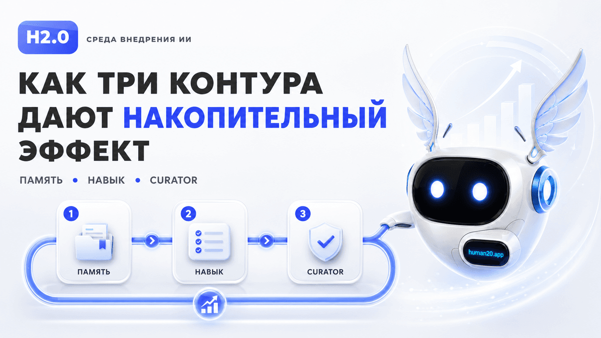 Схема Человек 2.0: накопительный эффект памяти, навыков и Curator