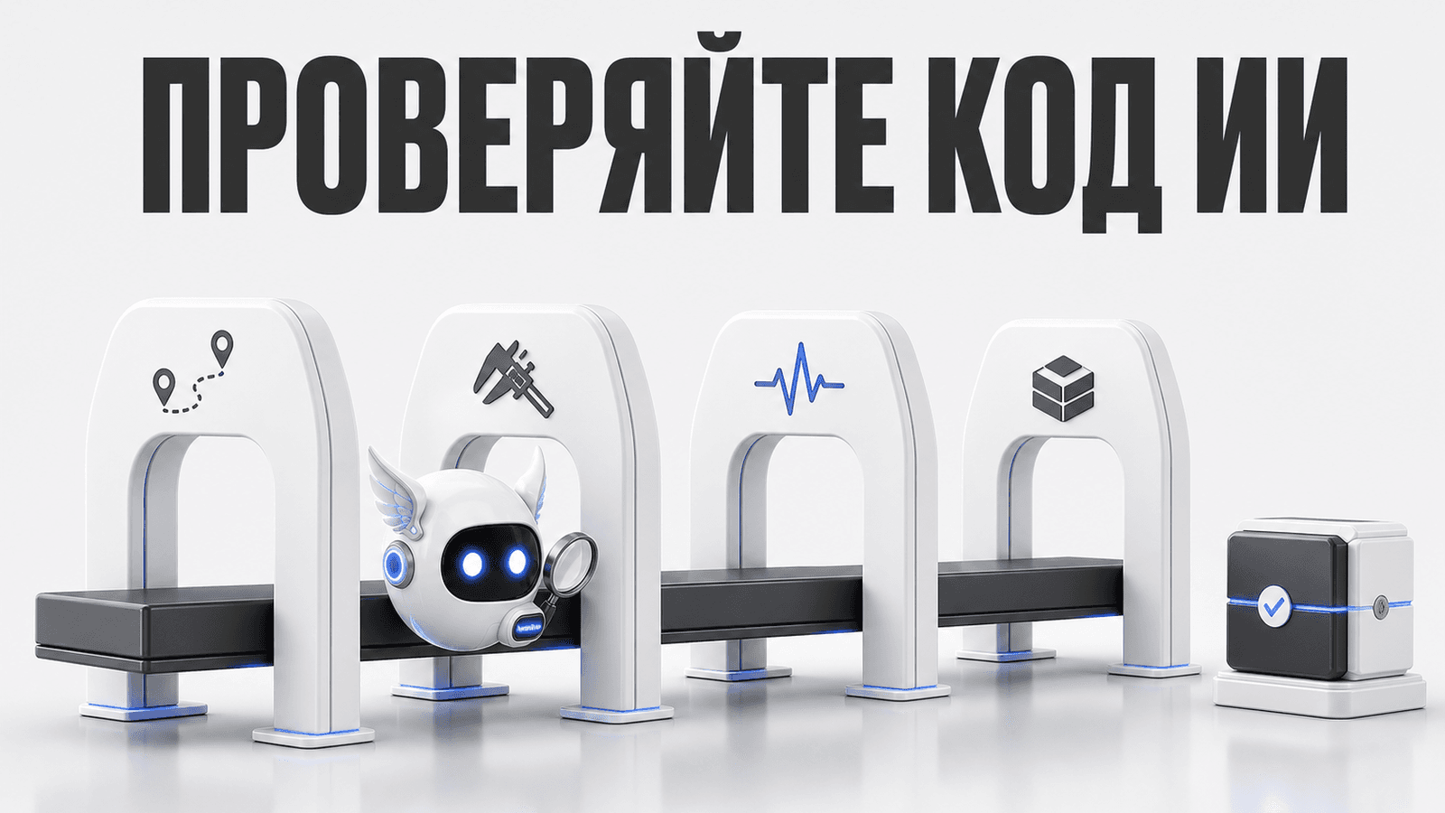 Обложка статьи: Как проверять код, написанный ИИ: plan → edit → test → commit