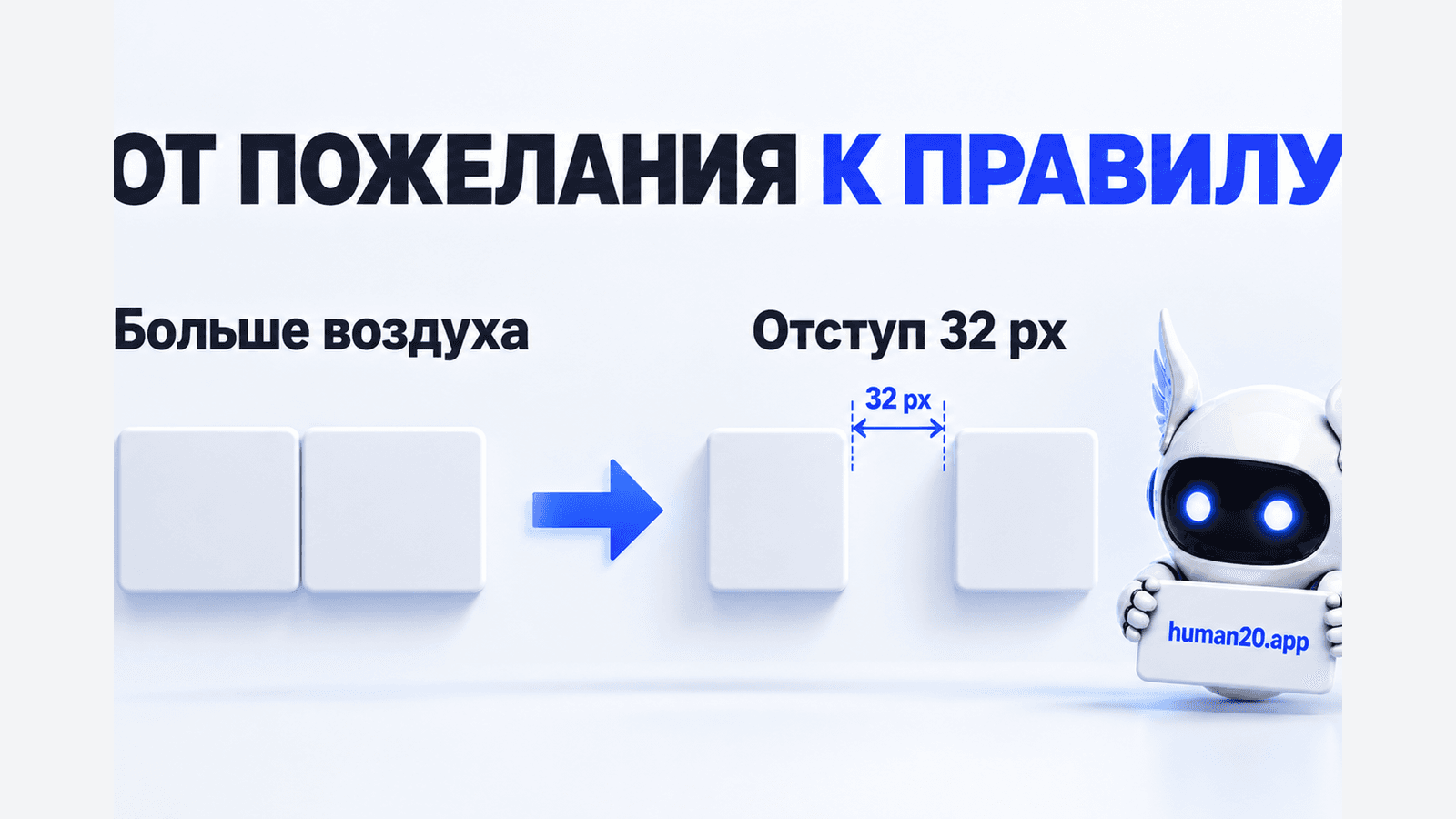 Пожелание «больше воздуха» превращается в правило об отступе